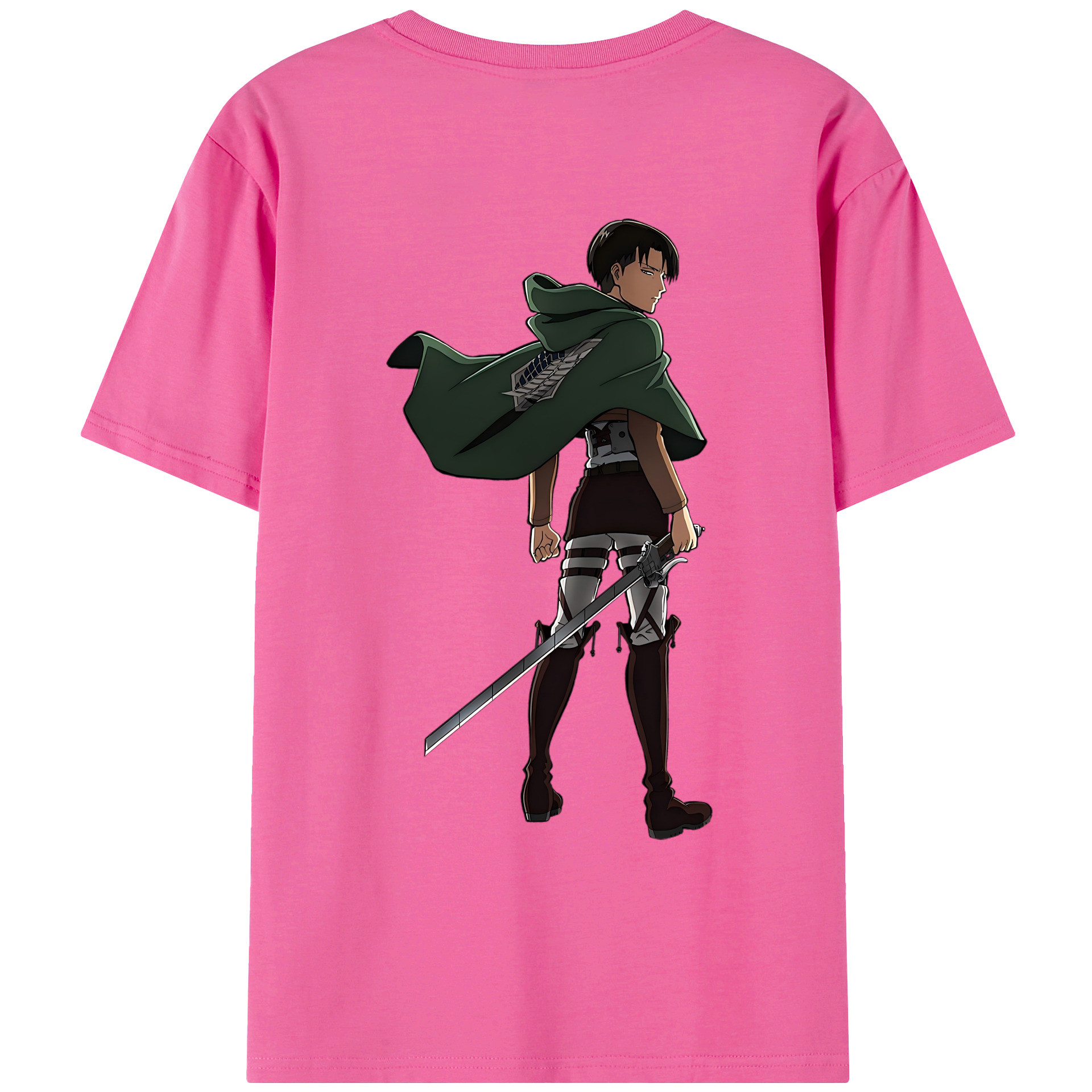 （画像用） 進撃の巨人 リヴァイ·アッカーマン Attack on Titan Levi Ackerman レディース半袖Tシャツ(バックプリント)